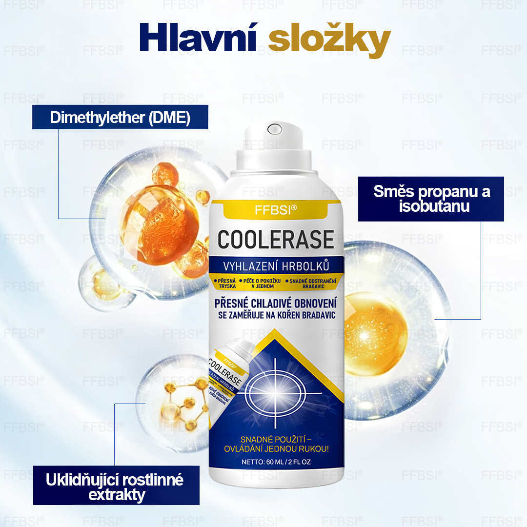 FFBSI® CoolErase Sprej pro regeneraci pokožky (Bradavice, Puchýře, Ekzém, Lupy, Kožní keratózy, Akné, Kožní výrůstky, Jizvy, Mateřská znaménka)💎