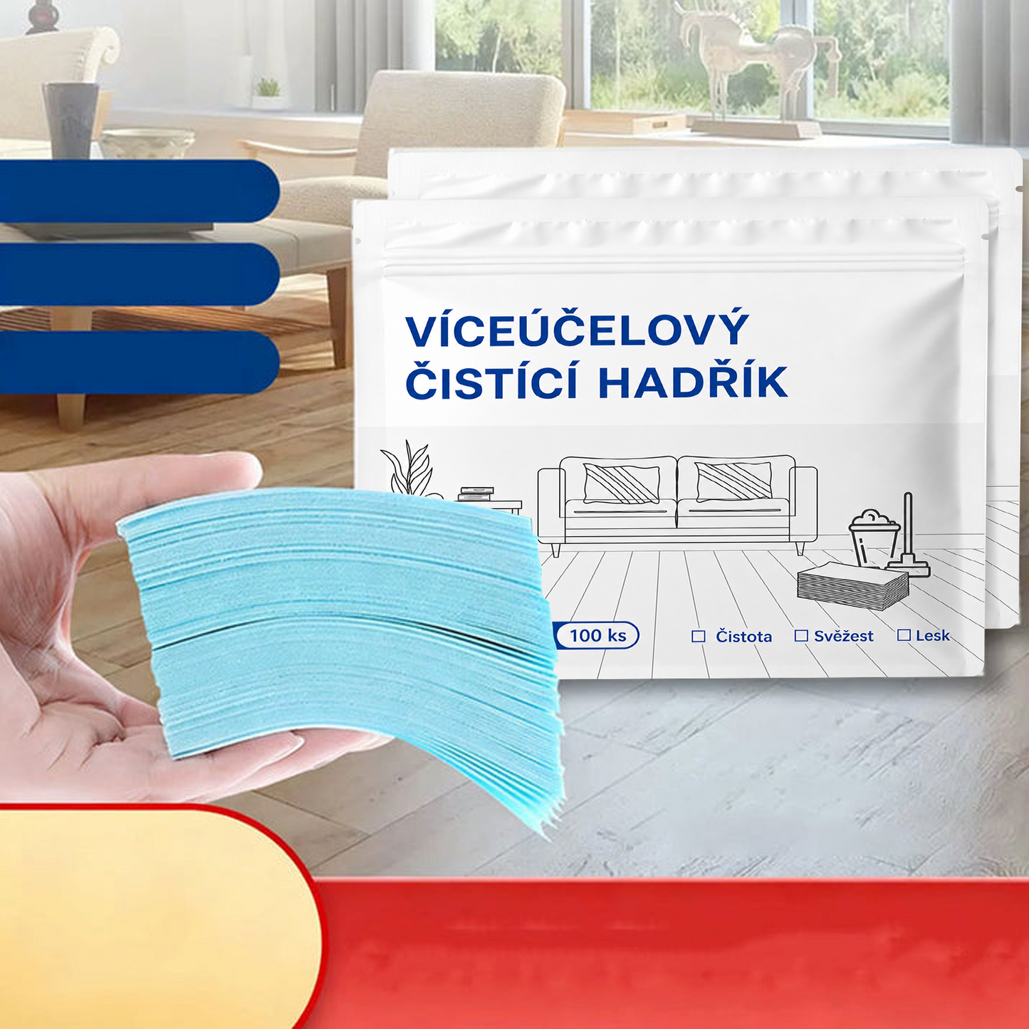 🧻Časově omezená sleva 50 %💧🧹Ve vodě rozpustné ubrousky na čištění podlah