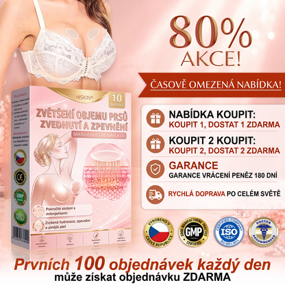 ❤️HISKIN® Mikroneedlová náplast pro podporu objemu, lifting a pevnost prsou