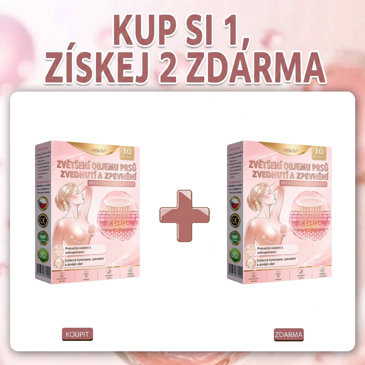 ❤️HISKIN® Mikroneedlová náplast pro podporu objemu, lifting a pevnost prsou