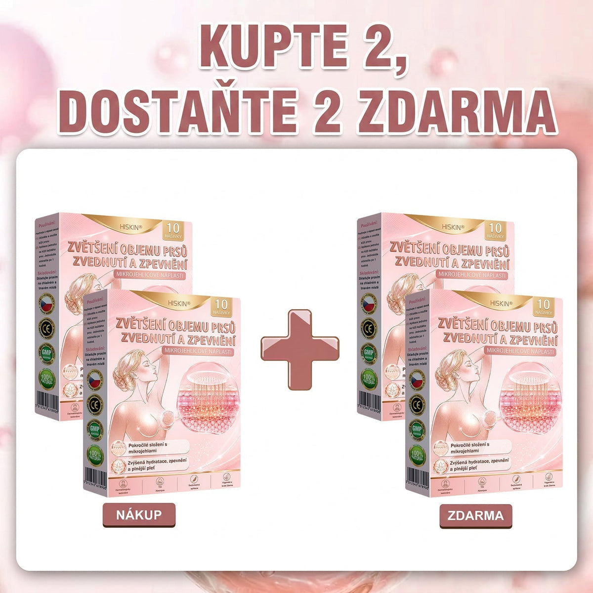 ❤️HISKIN® Mikroneedlová náplast pro podporu objemu, lifting a pevnost prsou