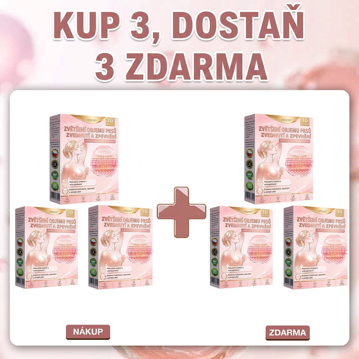 ❤️HISKIN® Mikroneedlová náplast pro podporu objemu, lifting a pevnost prsou