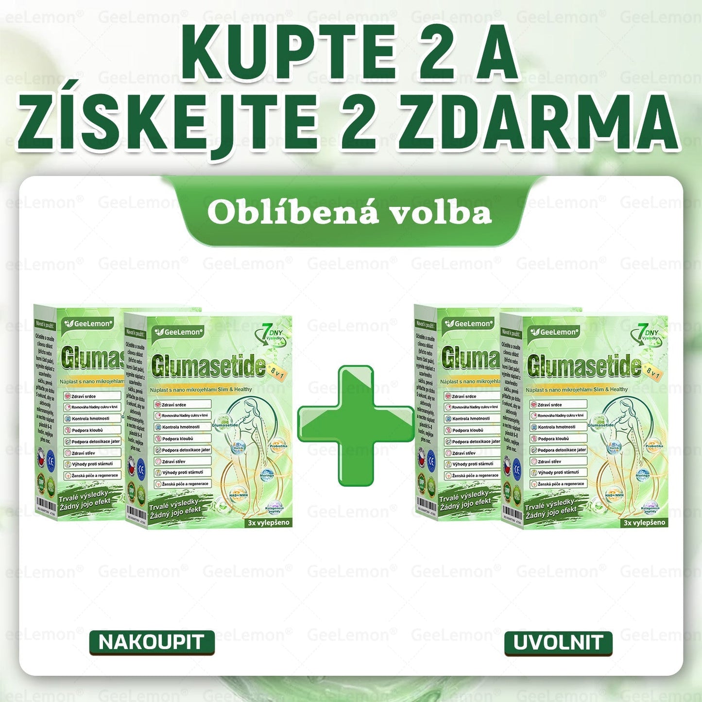🎁 GeeLemon® Glumasetide 8 v 1 – Revoluční nano mikrojihlová náplast 🇨🇿 1× denně pro podporu hubnutí, více energie a lepší kontrolu chuti k jídlu