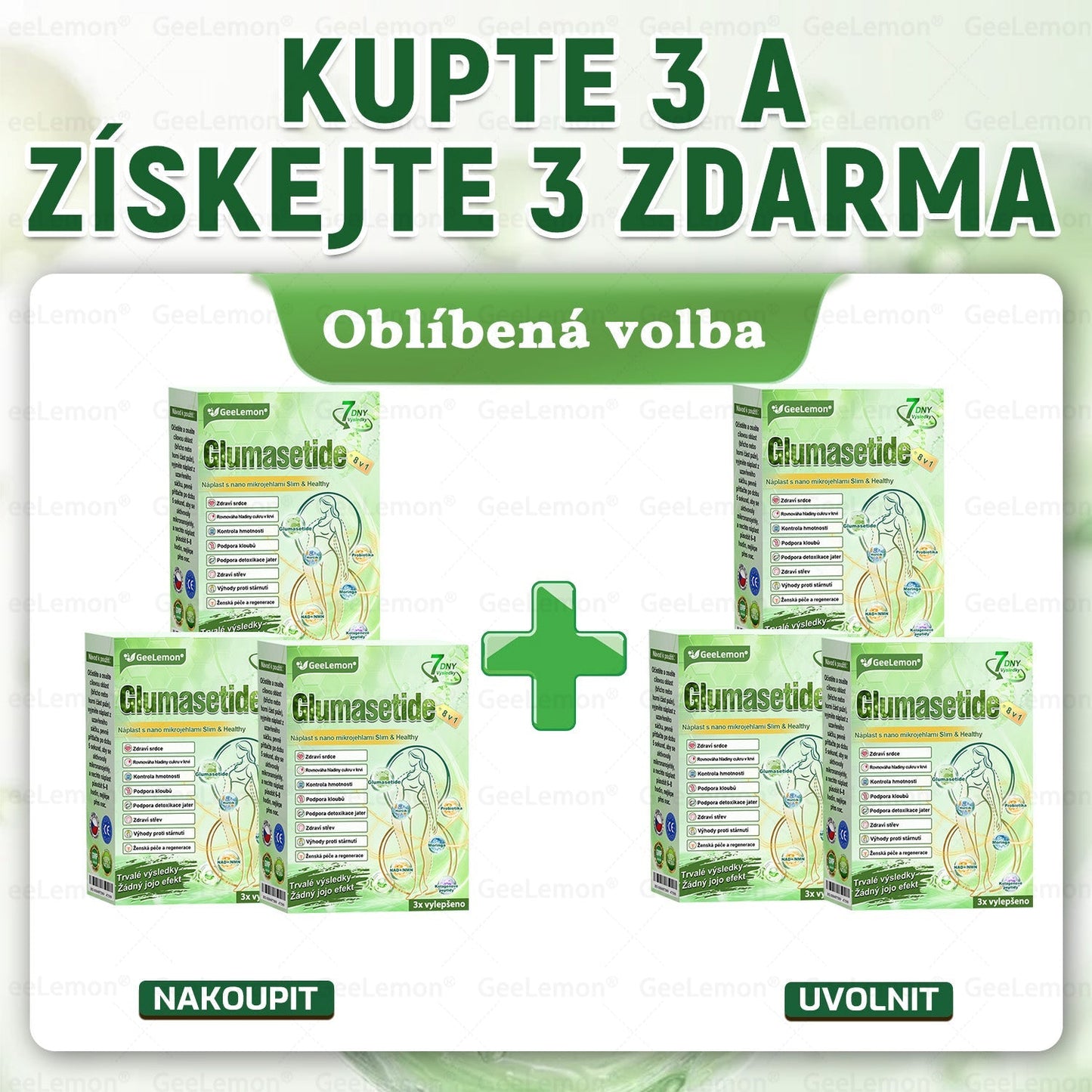🎁 GeeLemon® Glumasetide 8 v 1 – Revoluční nano mikrojihlová náplast 🇨🇿 1× denně pro podporu hubnutí, více energie a lepší kontrolu chuti k jídlu