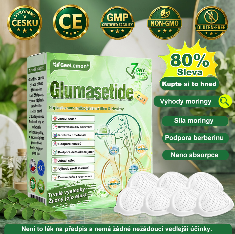 🎁 GeeLemon® Glumasetide 8 v 1 – Revoluční nano mikrojihlová náplast 🇨🇿 1× denně pro podporu hubnutí, více energie a lepší kontrolu chuti k jídlu